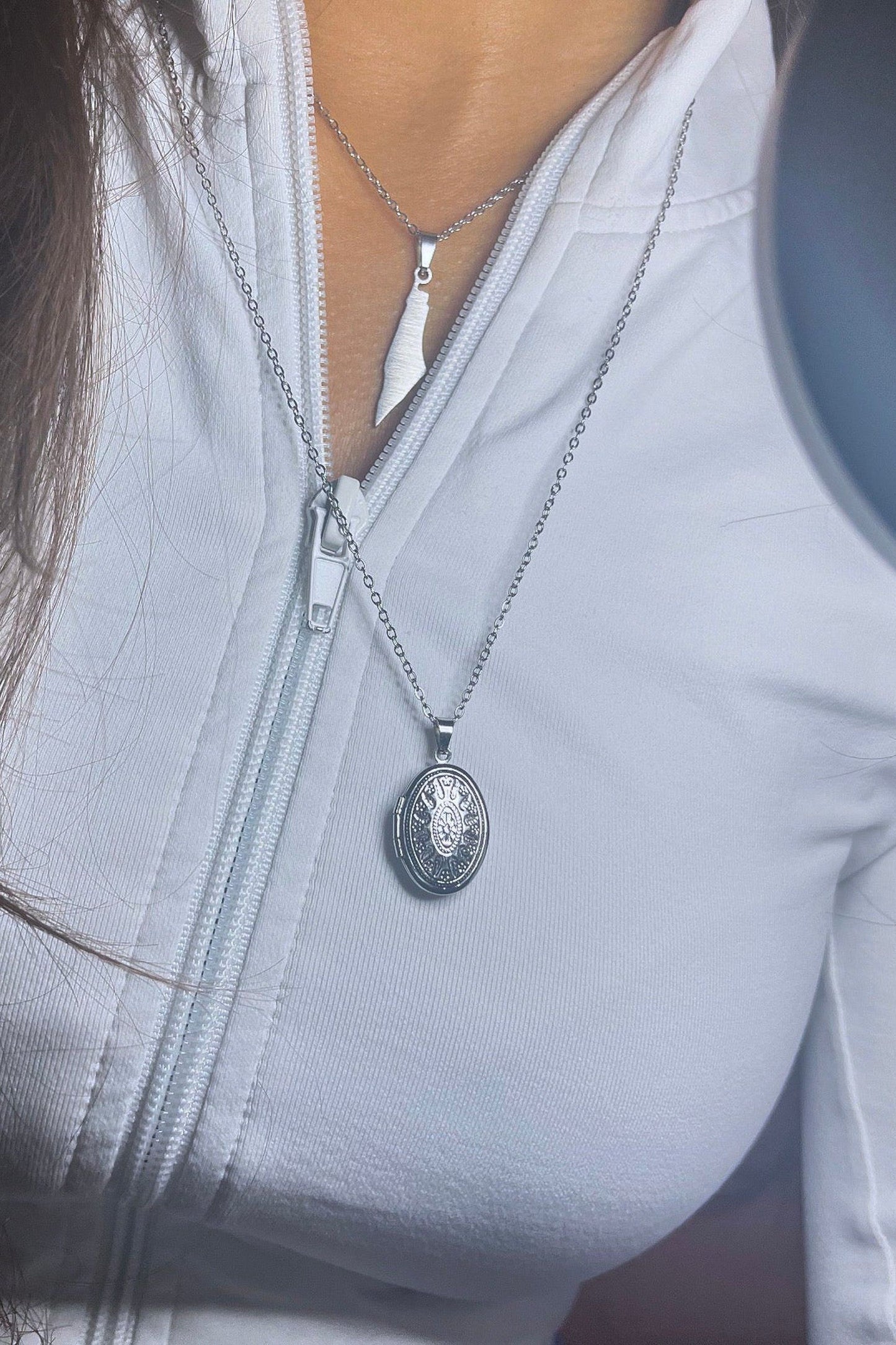 Silver Dainty Palestine Necklace